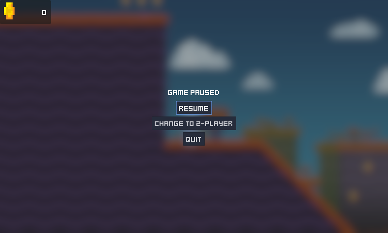 Example of using glow to blur the 2D rendering in the menu's background