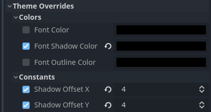 Konfigurieren der Schriftart-Schatten in einem Label-Node