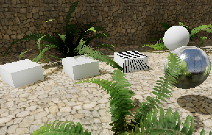 Das Bild wurde um das zweifache skaliert und mit einem Nearest-Neighbor-Filter versehen, um Aliasing deutlicher zu machen.