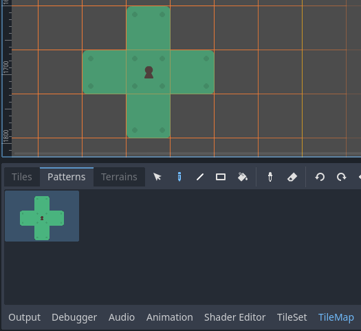 Platzieren eines vorhandenen Musters mit dem TileMap-Editor