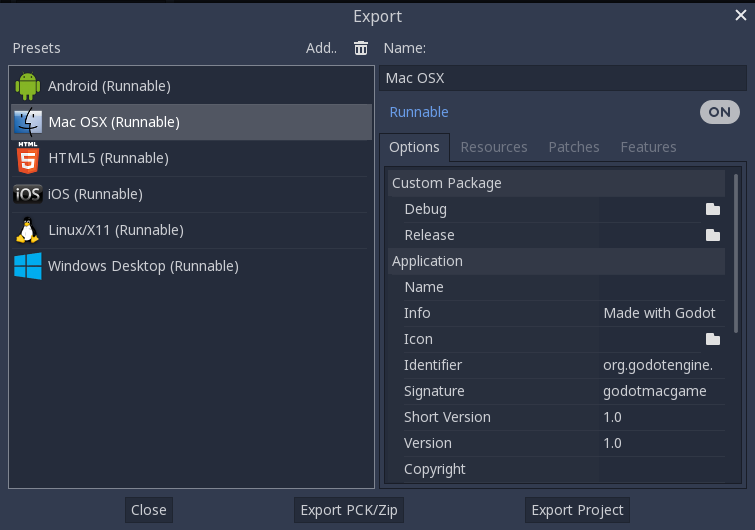 godot export templates