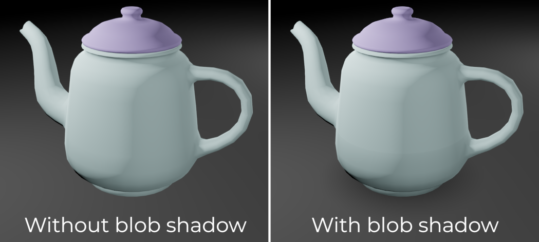 Blob shadow under object comparison