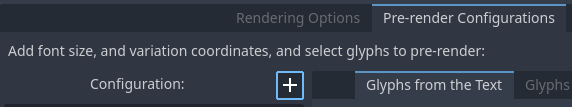 Adding a new prerendering configuration in the Advanced Import Settings dialog