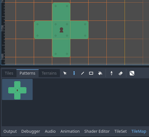 Placing an existing pattern using the TileMap editor