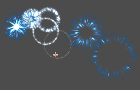 Example of a particle system that uses a flipbook texture