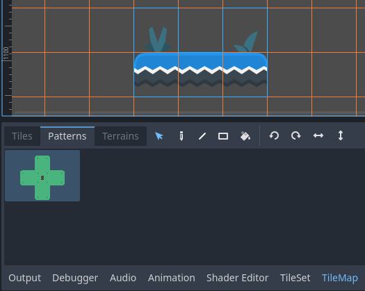 Creating a new pattern from a selection in the TileMap editor