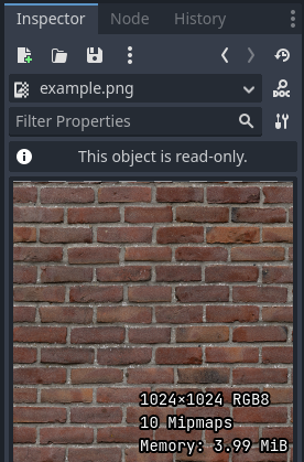 Previewing a texture in the Inspector