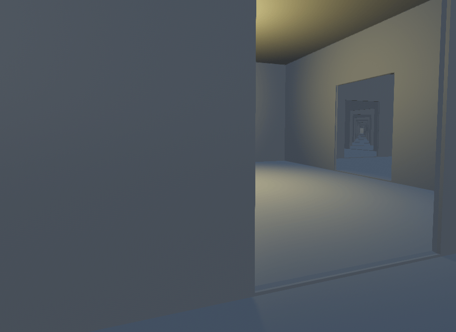 Example scene with an occlusion culling-friendly layout