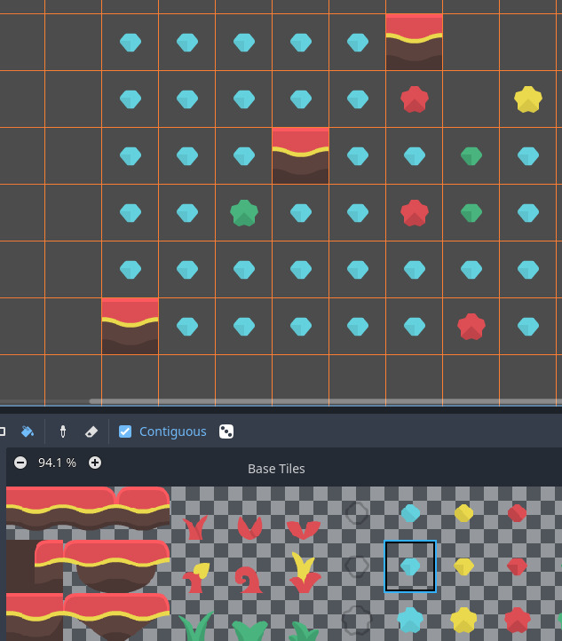 Using the line tool after selecting two tiles to draw platforms diagonally