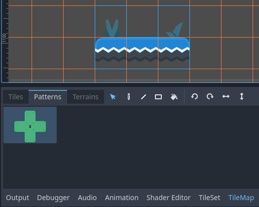 Creando un nuevo patrón a partir de la selección en el editor de TileMap