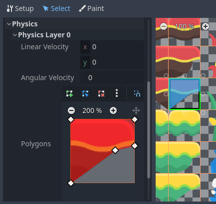 Dibujar una colisión personalizada para una forma de tile compleja