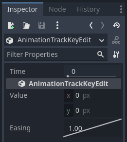 Editor de fotogramas clave editando una clave