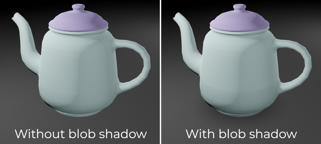 Comparação de sombra blob sob o objeto
