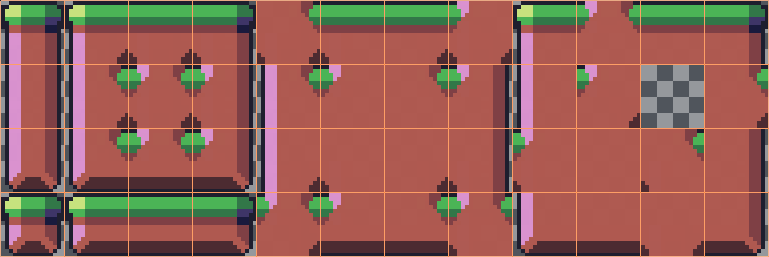 Exemplo de um tilesheet completo para um jogo sidescrolling