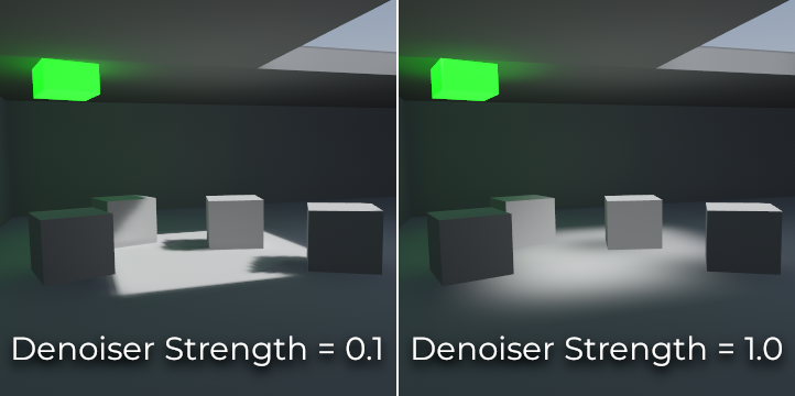 Comparison between JNLM denoiser strength values