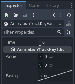 Editor de quadros-chave editando uma chave