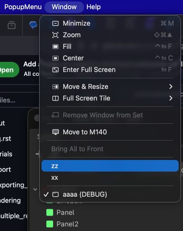 Додано користувацькі параметри до системного меню Window у macOS