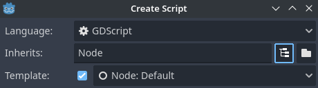 Creating an editor script in the script editor creation dialog